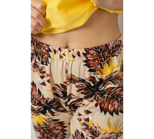 Піжама жіноча з принтом, колір жовтий, 243R1484-029