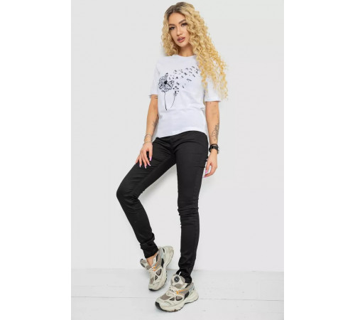 Жіноча футболка з принтом, колір білий, 241R127