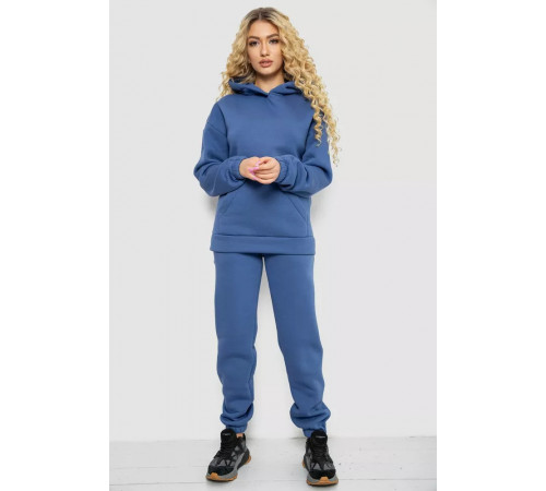 Спортивний костюм жіночий на флісі, колір джинс, 102R7711
