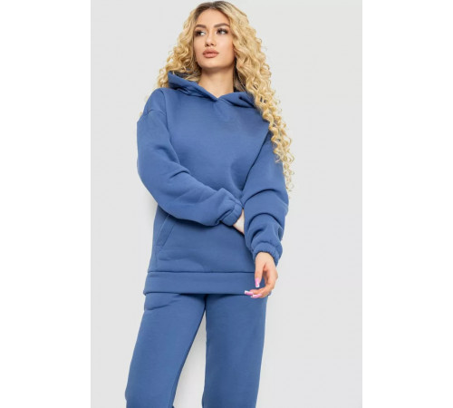 Спортивний костюм жіночий на флісі, колір джинс, 102R7711