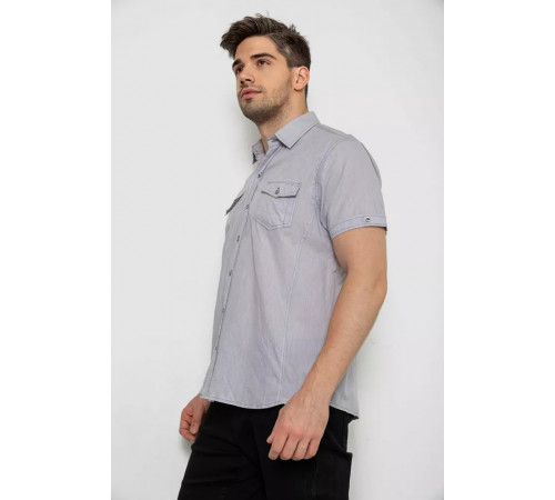 Сорочка чоловіча однотонна, колір сірий, 214R532