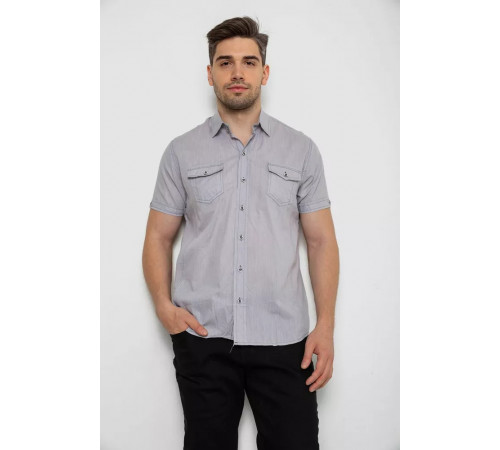 Сорочка чоловіча однотонна, колір сірий, 214R532