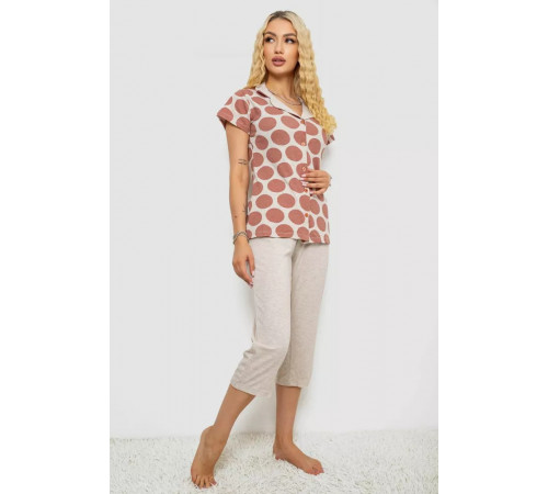 Пижама женская, цвет бежевый, 243R19018.