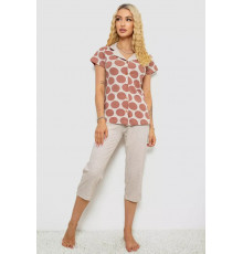 Піжама жіноча, колір бежевий, 243R19018