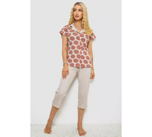 Пижама женская, цвет бежевый, 243R19018.
