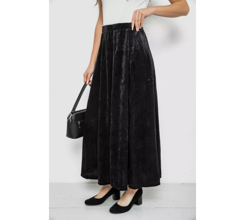 Спідниця оксамитова годе, колір чорний, 167R375-1
