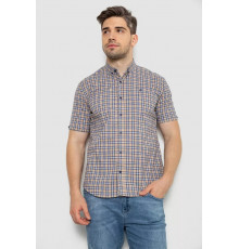 Рубашка мужская в клетку, цвет бежевый, 214R2445-6