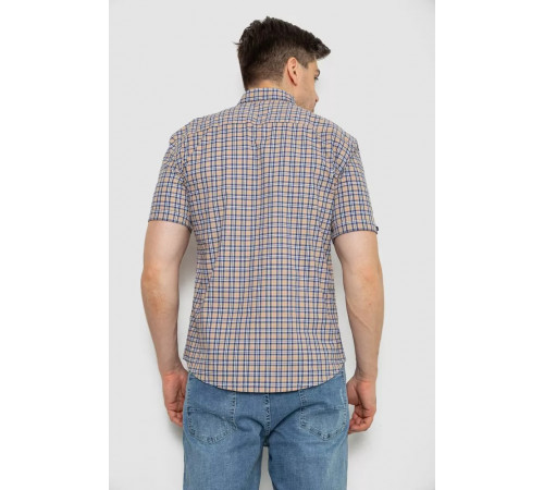Рубашка мужская в клетку, цвет бежевый, 214R2445-6