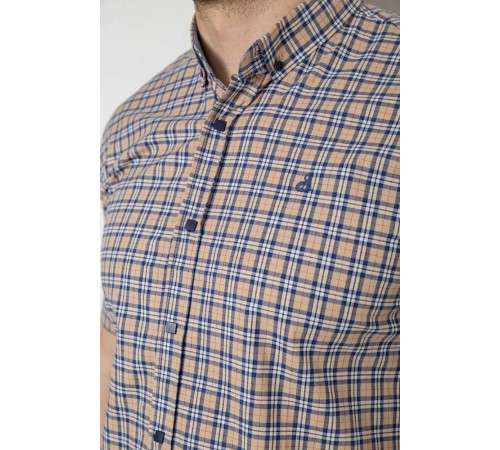 Рубашка мужская в клетку, цвет бежевый, 214R2445-6