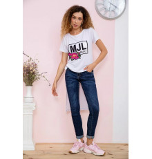 Туніка білого кольору, з принтом, 167R005-2