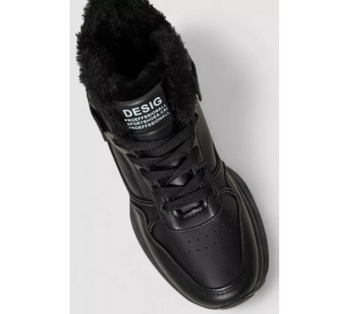 Кроссовки женские на меху, цвет черный, 243R117-5