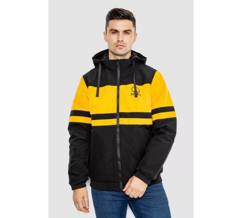 Куртка чоловіча демісезонна двостороння, колір чорно-жовтий, 214R23076 Куртка чоловіча демісезонна двостороння, колір чорно-жовтий, 214R23076