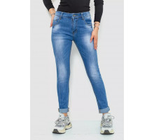 Джинси жіночі з потертостями, колір синій, 244RS10