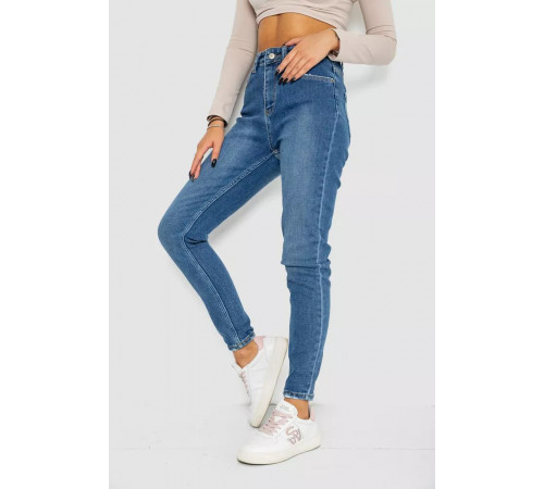 Джинсы женские Mom-fit стрейч, цвет синий, 244R1162