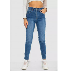 Джинси жіночі Mom-fit стрейч, колір синій, 244R1162