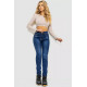 Джинси жіночі з потертостями, колір синій, 214R1413