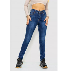 Джинси жіночі з потертостями, колір синій, 214R1413