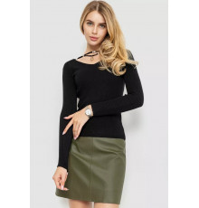 Женская кофта в рубчик, цвет черный, 204R037