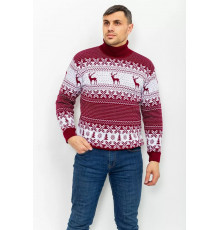 Светр-гольф чоловічий, колір бордово-білий, 161R712-1