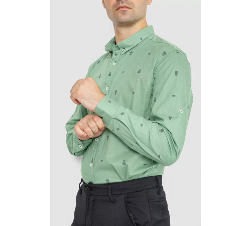 Сорочка чоловіча котонова повсякденна, колір зелений, 247R414