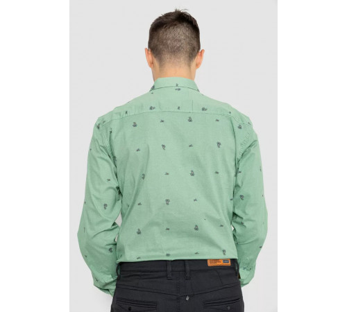 Сорочка чоловіча котонова повсякденна, колір зелений, 247R414