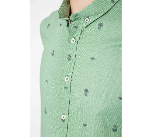 Сорочка чоловіча котонова повсякденна, колір зелений, 247R414