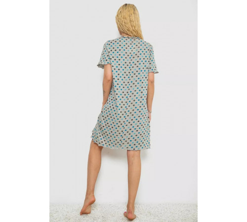 Нічна сорочка в горох, колір сіро-синій, 238R58370