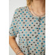 Нічна сорочка в горох, колір сіро-синій, 238R58370