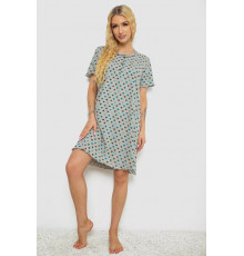 Нічна сорочка в горох, колір сіро-синій, 238R58370