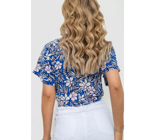 Блуза шифонова, колір синьо-рожевий, 244R069