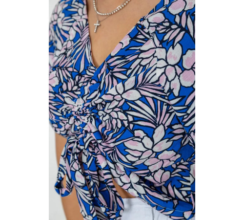 Блуза шифонова, колір синьо-рожевий, 244R069