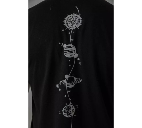 Мужская футболка с принтом, цвет черный, 241R1907