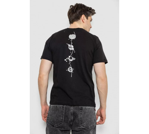 Мужская футболка с принтом, цвет черный, 241R1907