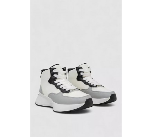 Кроссовки женские зимние на меху, цвет бело-серый, 248RXM19-86