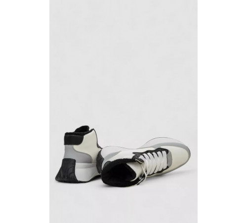 Кроссовки женские зимние на меху, цвет бело-серый, 248RXM19-86