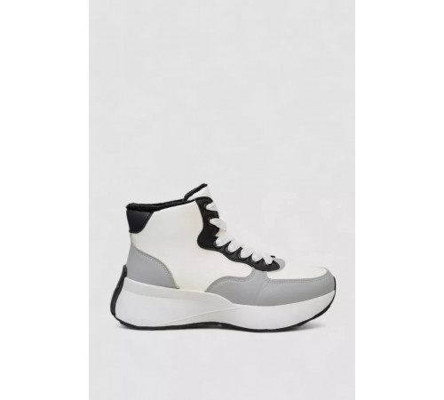 Кроссовки женские зимние на меху, цвет бело-серый, 248RXM19-86