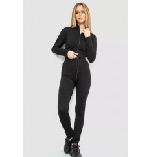 Костюм женский в рубчик, цвет черный, 244R14302