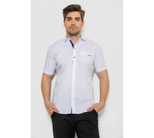 Сорочка чоловіча однотонна, колір білий, 214R7118