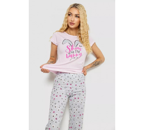 Женская пижама с принтом, цвет розовый, 243R7077