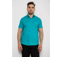 Рубашка мужская однотонная, цвет бирюзовый, 214R7327-2.