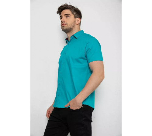 Сорочка чоловіча однотонна, колір бірюзовий, 214R7327-2