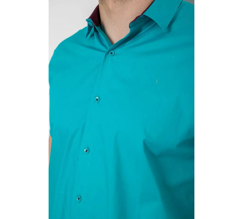 Сорочка чоловіча однотонна, колір бірюзовий, 214R7327-2