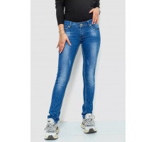 Джинсы женские с потертостями, цвет синий, 244RKL3304