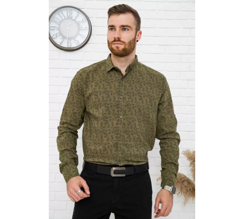 Сорочка чоловіча, хакі, натуральна бавовна, 511F015 колір Хакі