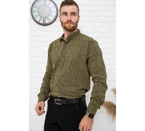 Сорочка чоловіча, хакі, натуральна бавовна, 511F015 колір Хакі