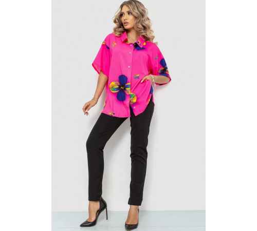 Рубашка женская батал, цвет розовый, 102R5220