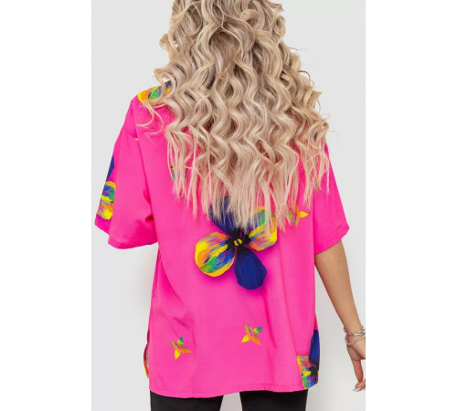 Рубашка женская батал, цвет розовый, 102R5220