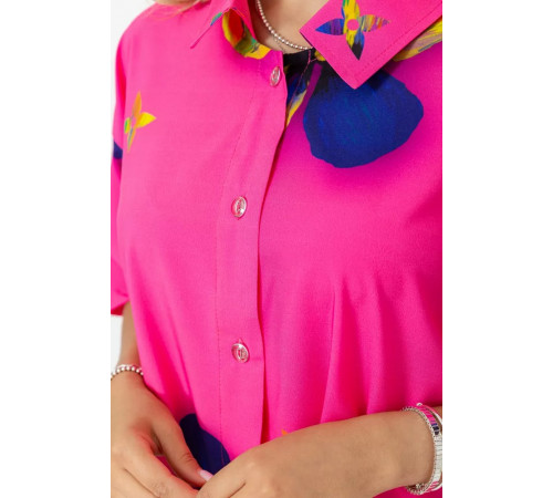 Рубашка женская батал, цвет розовый, 102R5220