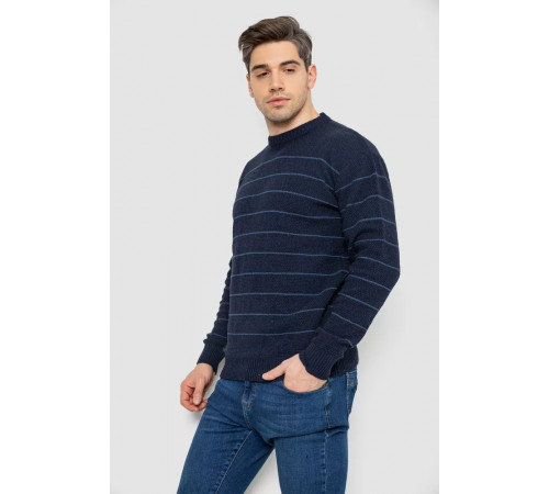 Свитер мужской в полоску, цвет темно-синий, 161R1057