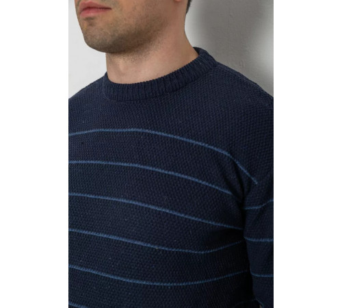 Свитер мужской в полоску, цвет темно-синий, 161R1057